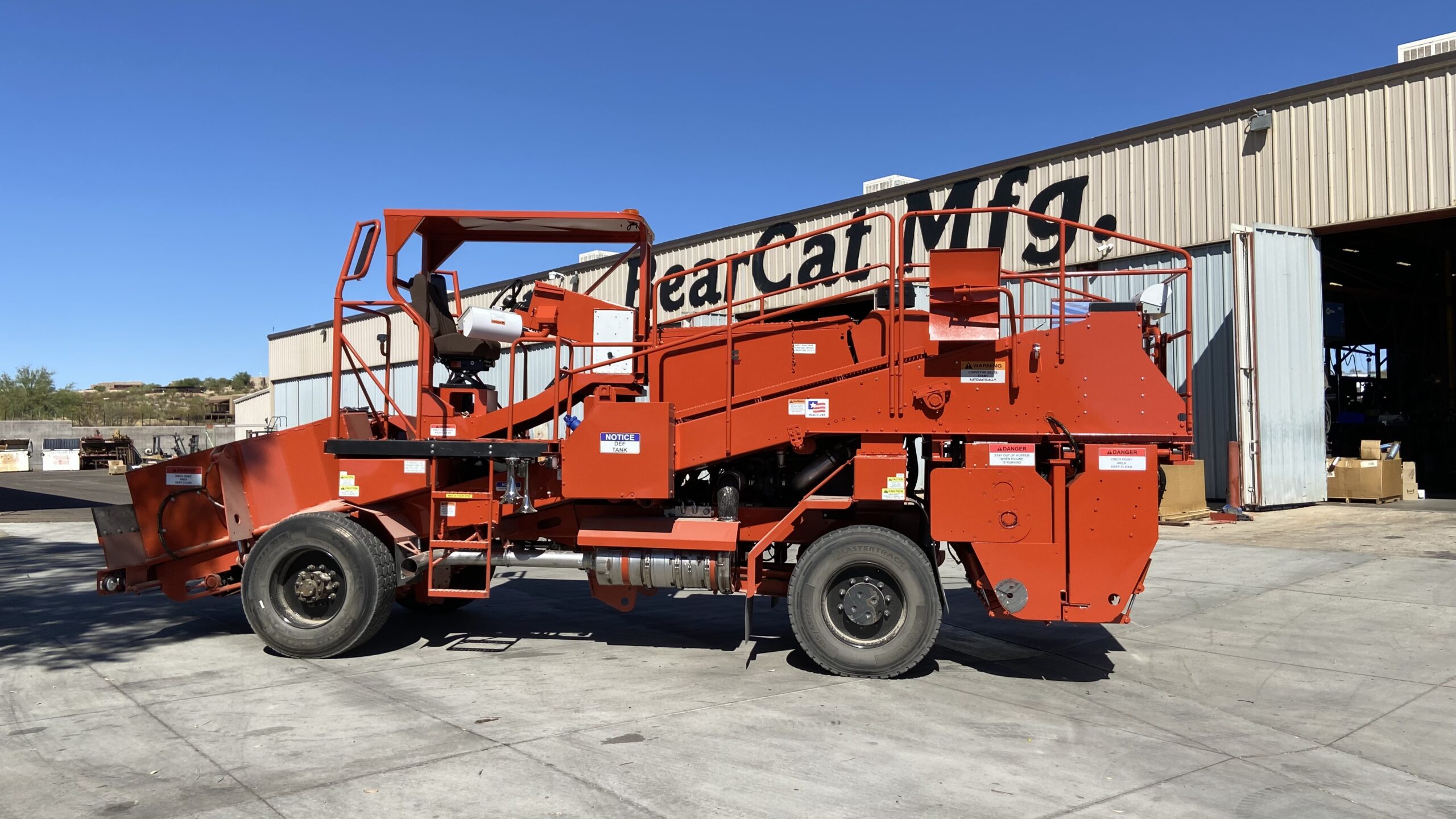 The side of a BearCat Chip Spreader
